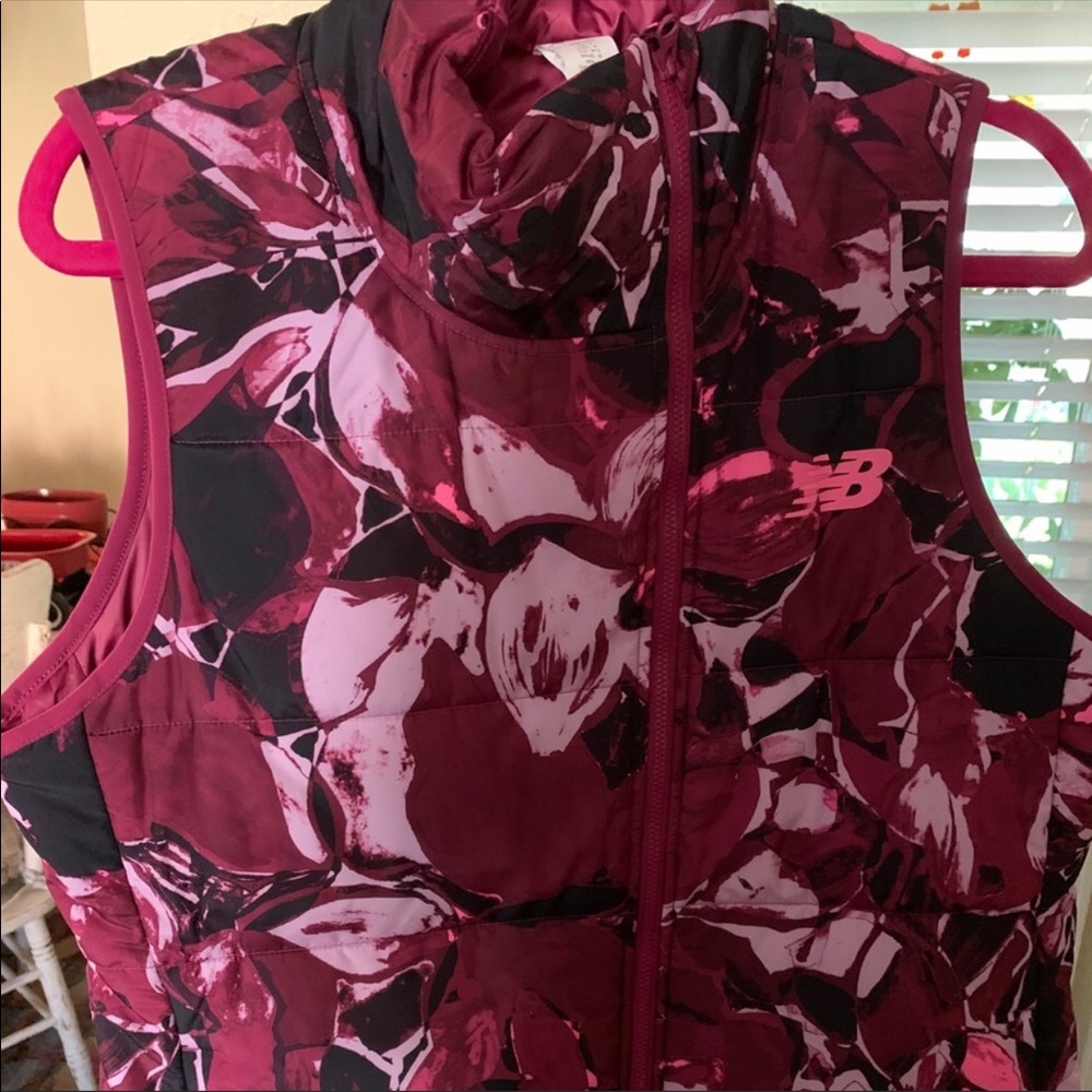 NWT New Balance Plum Floral Vest. Size Medium.